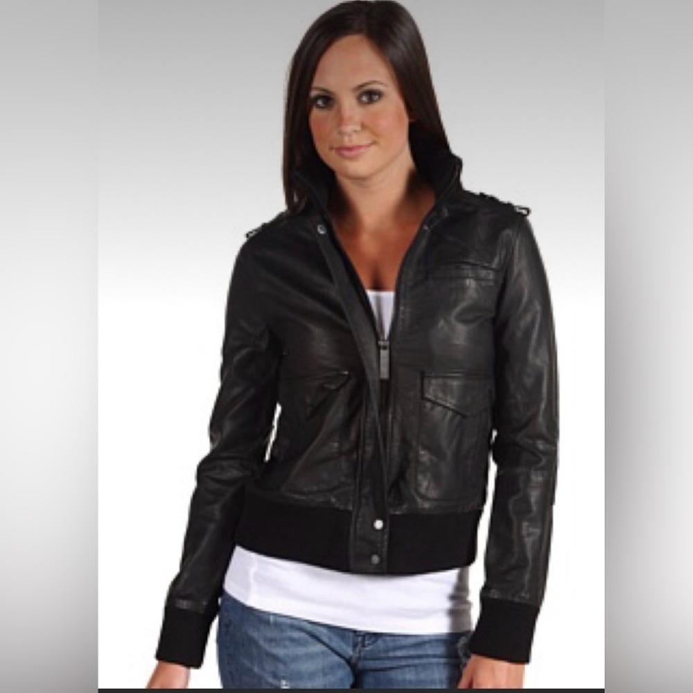 Nixon women’s size small faux leather bomber jacket